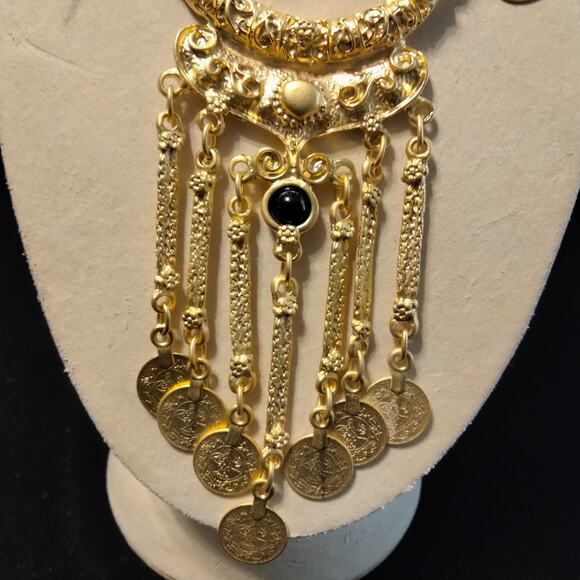 Iris Apfel & Bajalia Gold Coin Embellished Statement Necklace - Picture 14 of 16